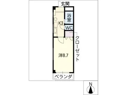 マウンティンつかさ(1K/2階)の間取り写真