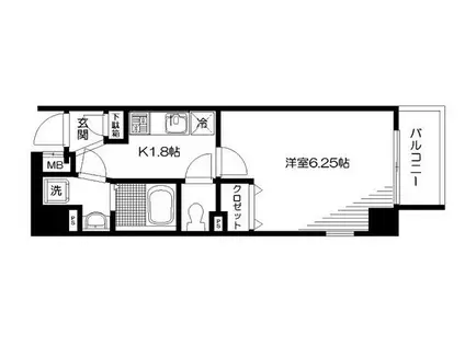 エトワール中野(1K/2階)の間取り写真
