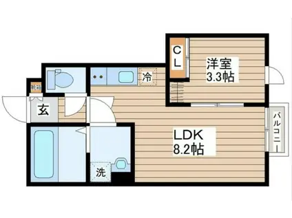 デュマンI(1LDK/1階)の間取り写真