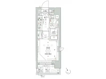 クレイシア品川戸越銀座(1K/7階)の間取り写真
