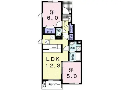 ダンデライオン(2LDK/1階)の間取り写真