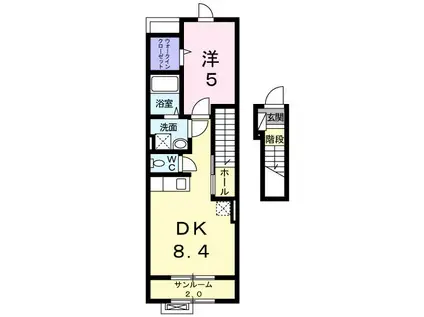 アンジュ・N(1LDK/2階)の間取り写真