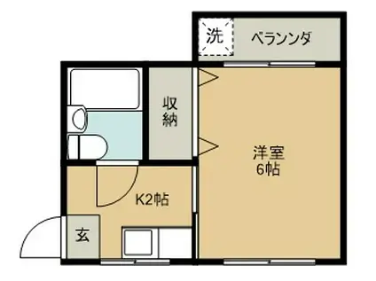 KAURASOU(1K/1階)の間取り写真