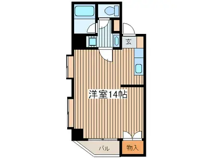 中央林間カワノイン(ワンルーム/4階)の間取り写真