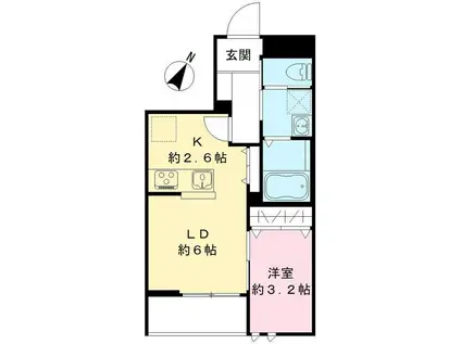 サンライズ(1LDK/1階)の間取り写真