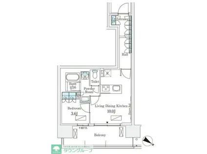 ロイヤルパークス有明(1LDK/12階)の間取り写真