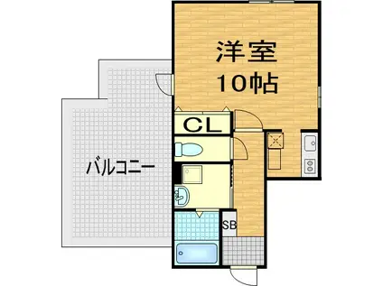 CASA京大前(1K/5階)の間取り写真
