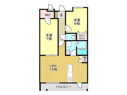 ヴィブレアキラレジデンス(2LDK/1階)の間取り写真