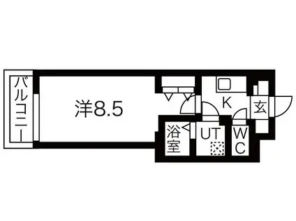 ルネサンスコート祐天寺(1K/4階)の間取り写真