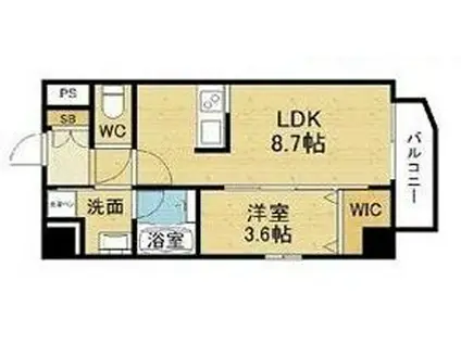 エールグラン吹田片山町(1LDK/7階)の間取り写真