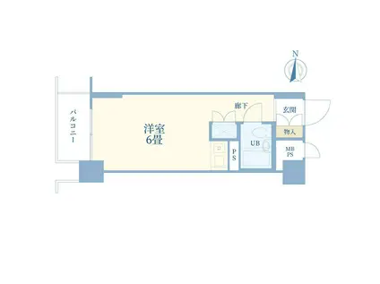 ライオンズマンション大山幸町(ワンルーム/5階)の間取り写真