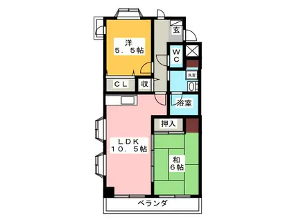 パナール(2LDK/2階)の間取り写真