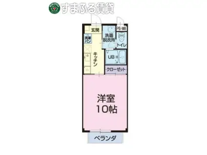 シャルマン新池(1K/1階)の間取り写真