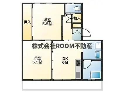 サンコーポラス都城II(2DK/4階)の間取り写真