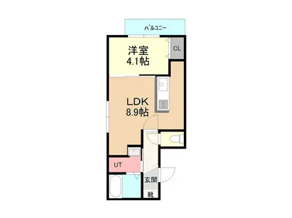 HARNESS南7条(1LDK/4階)の間取り写真