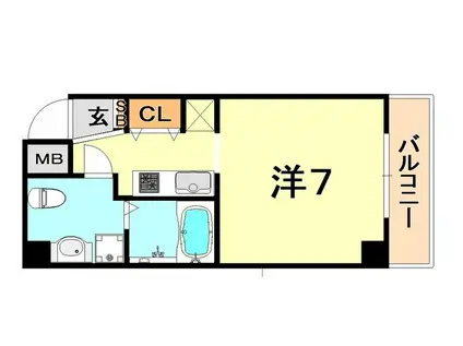 チェメント(1K/4階)の間取り写真