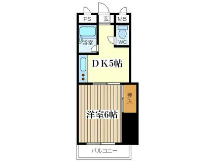 ピュアライフ福町(1DK/4階)の間取り写真