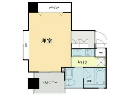 ベルファース市ヶ谷(1K/6階)の間取り写真