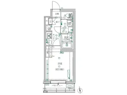 クレイシア都立大学クラッセ(1K/1階)の間取り写真