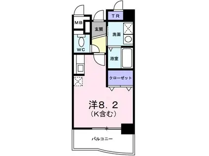 コートライブリーN(ワンルーム/2階)の間取り写真