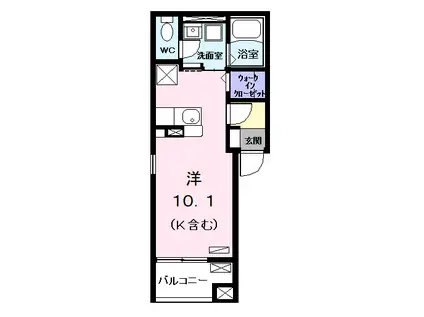 カーサ カメジマ(1K/1階)の間取り写真