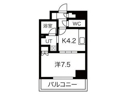 ラフルール連坊(1DK/6階)の間取り写真