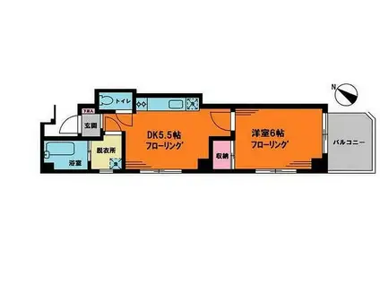 川辺ビル(1DK/3階)の間取り写真