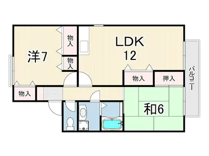 ファミール荻野(2LDK/2階)の間取り写真
