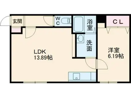 LEMI I(1LDK/1階)の間取り写真