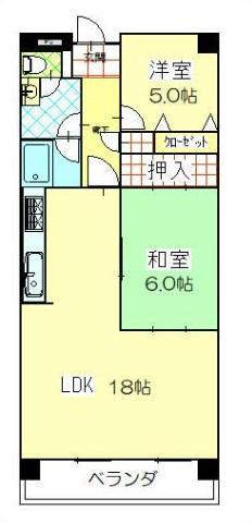 アイランドガーデン鬼無1番館(2LDK/1階)の間取り写真