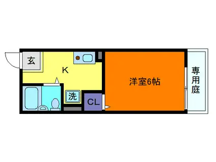 パルふくずみ(1K/1階)の間取り写真