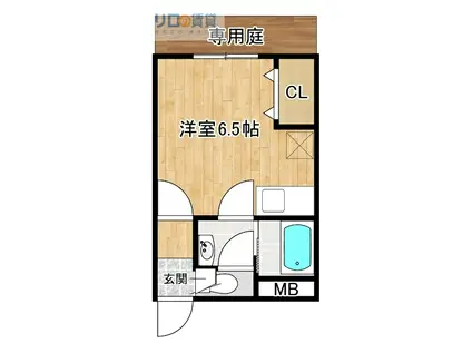 グレード山中1(ワンルーム/1階)の間取り写真