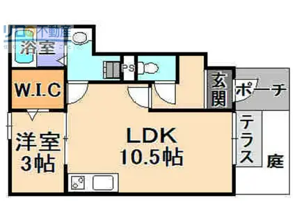 ル・ラルゴ(1LDK/1階)の間取り写真