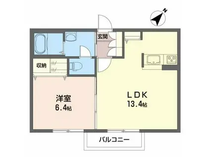 ヴィラーチェK(1LDK/1階)の間取り写真