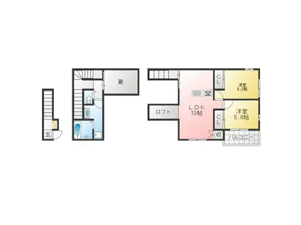 セシリア(2LDK/2階)の間取り写真