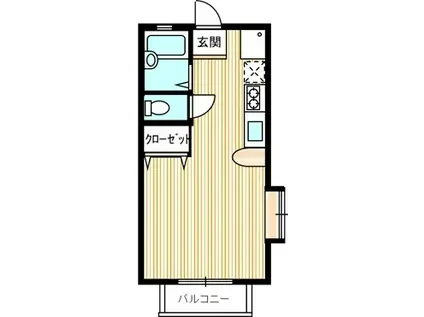 メゾンめいわ(ワンルーム/1階)の間取り写真