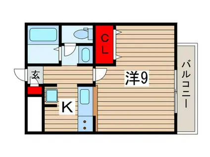 エルフォート・U(1K/2階)の間取り写真