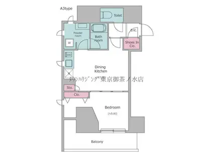 レジディア文京本郷IV(1DK/8階)の間取り写真