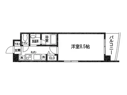 南青山STYLE COURT(1K/1階)の間取り写真