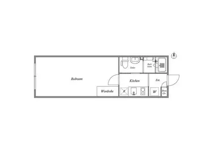 グランパセオ中野(1K/2階)の間取り写真