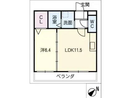 AAB一本松(1LDK/2階)の間取り写真