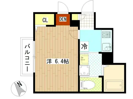 LIBRACOURT八幡(1K/1階)の間取り写真