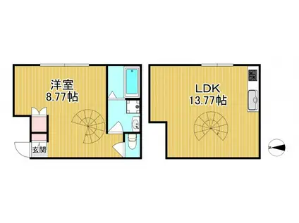 レガロスクエア(1LDK/1階)の間取り写真