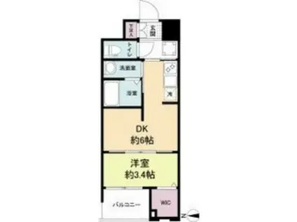 WORVE大阪本町(1DK/7階)の間取り写真