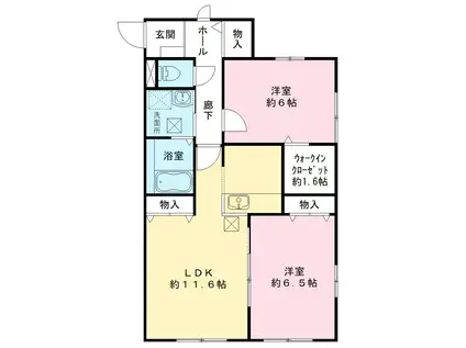 グランデ(2LDK/3階)の間取り写真