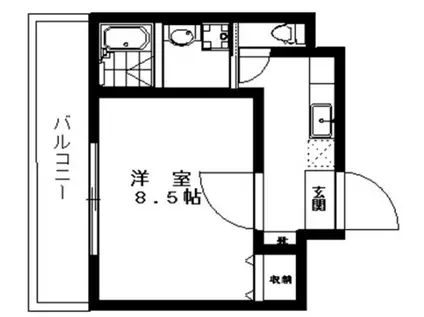 メゾン・エイム(1K/2階)の間取り写真