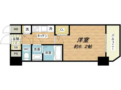 メインステージ大阪ノース MARK(1K/2階)の間取り写真