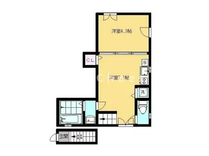 ノイエ桜台(1DK/2階)の間取り写真