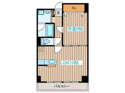サークル10ビル(1LDK/4階)の間取り写真