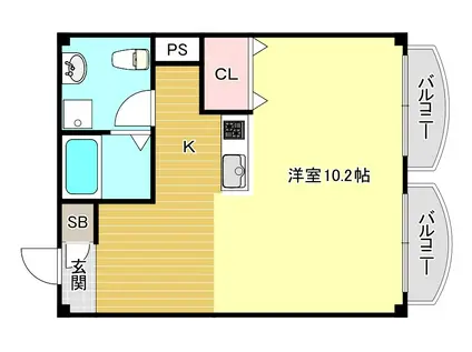 シチクハイネス(1K/2階)の間取り写真